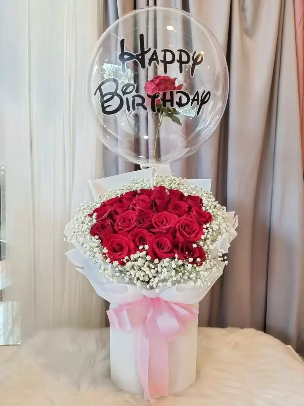 Red Roses and Balloon